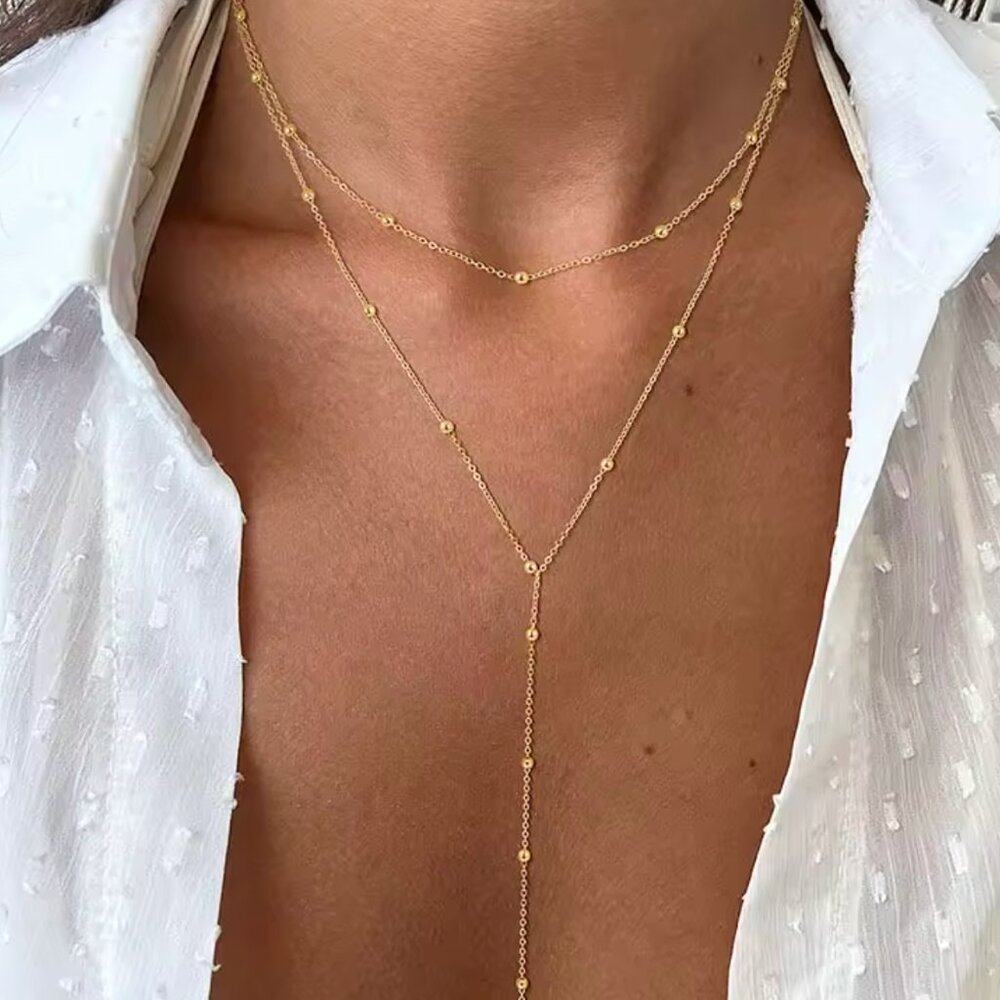 14K Gold filled Layering Necklace - Picture 2 of 5